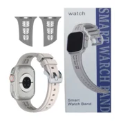 Silikonski pašček SMART WARCH BAND za Apple Watch 38mm 40mm 41mm kremne barve