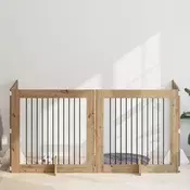 vidaXL Vrata za pse z stojali 4 pcs Artisan hrast 100 x 100 cm