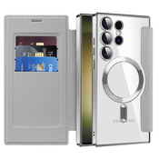 Torbica SmartMag Book s MagSafe tehnologijom i RFID novcanikom za Samsung Galaxy S23 Ultra - gray