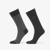 Nogavice Hugo Boss 2-Pack Rs Minipattern Cc Black 39-42