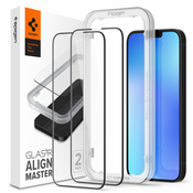 Spigen KALJENO STEKLO SPIGEN ALM GLASS FC 2-PACK IPHONE 13/13 PRO/14 ČRN