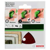 Bosch Set brusnih listova za delta-brusilicu 2609256A50, 5-delni, 93mm, G80