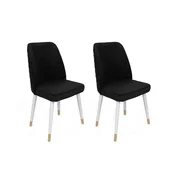 Hanah Home Set trpezarijskih stolica Hugo 406 V2, 2 komada, Crni