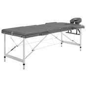 vidaXL Masažna miza s 3 conami aluminijast okvir antracit 186×68 cm