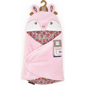 Doudou Plush roza odeja s kapuco Bohaime 70 cm
