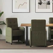 vidaXL Jedilni stoli s kolesi 2 pcs Vojaško zelena 57 x 67 x 98 cm