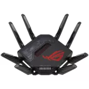ASUS ROG Rapture GT-BE98 BE25000 Quad-Band WiFi 7 (802.11be) Gaming Usmerjevalnik, 320MHz bandwidth, 4096-QAM, dual 10G ports, backup WAN, Triple-level Game Acceleration, Mobile Game Mode, AURA RGB, AiMesh support, network security, advanced VPN - 90IG08F