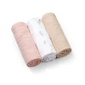 BabyOno Tetra plenice Muslin Rože, barva breskve