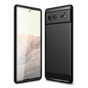 TPU gel ovitek Brushed Carbon za Google Pixel 6 - črn