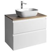 AQUALINE ALTAIR Eleganten Kopalniški Element z Lesno Ploščo - Bela/Dub Emporio