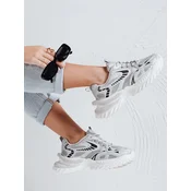 Sportowe sneakersy damskie BLAZERO srebrne Dstreet