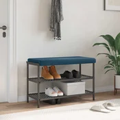 Vidaxl Blazina za klop Žamet Modra Globina 35 cm