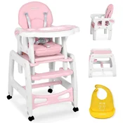 Ricokids Sinco 5-v-1 roza stolček za hranjenje