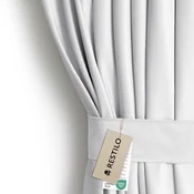 Bela žametna zavesa za delno zatemnitev 140x245 cm Pleat – Restilo