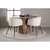 Venture Design Jedilna miza in stol set Lanzo Berit, miza 120x75 cm, stoli 55x78x55 cm, bež