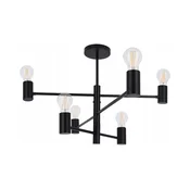 Crni luster na šipci 6xE27/20W/230V