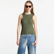 MM6 Ribbed Knit Sleeveless Top Khaki L