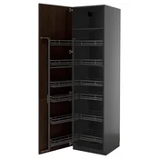METOD Visoki element s izvlacnim fiokama, Crnosiva/Sinarp smeda, 60x60x220 cm