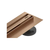 Mexen Flat 360° Slim vrtljiv linearni odtok, 80 cm, brušen baker - 1C41080