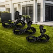 Briloner Podaljševalni kabel 3920035 za 12V zunanje luči 2m komplet 3 - črna - Plastika