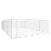 vidaXL Zunanji pasji boks pocinkano jeklo 10x6x2 m