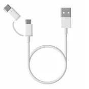 XIAOMI Kabel usb xiaomi mi 2-in-1 kabel mikro usb tp tipo c 30cm blanco, (20755061)