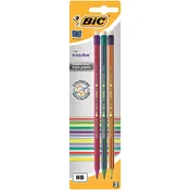 shumee Svinčnik Evolution z radirko, črn, 3 kosi, BIC