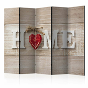 Paravan u 5 dijelova - Room divider - Home and red heart 225x172