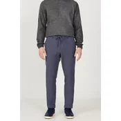 AC&Co / Altinyildiz Classics Mens Navy Blue Slim Fit Slim Fit Waist Tie Flexible Trousers