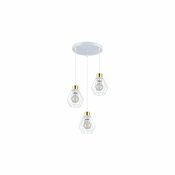 master LED Viseča svetilka 3xE27 za LED IP20 OTTO okrogla bela/zlata