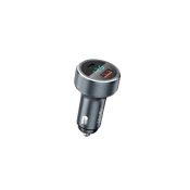 Eprim Avtopolnilec Remax RCC-215 adapter 2xUSB (USB+USB Typ C) 58W, 4,5a z ekranom - črn