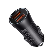 Baseus Golden Contactor Max auto punjac, 2x USB, 60W (siv)