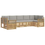 Set vanjskih sofa 6 pcs Bijela i svijetlosiva