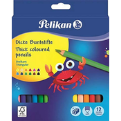 Set trokutastih olovaka u boji Pelikan – Jumbo, 12 boja