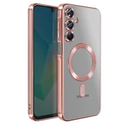 AVIZAR Ovitek za Samsung Galaxy A16, združljiv z MagSafe, s kromiranim robom, Šampanjec roza, (5000190202)
