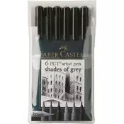 Flomastri Art Pen PITT - set 6 odtenkov sive (Faber Castell -)