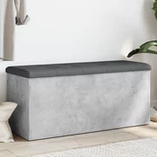 vidaXL Klop za shranjevanje betonska siva 102x42x45 cm inženirski les