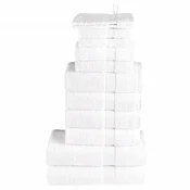 Vidaxl Komplet brisač iz bombaža 12-delni SOLUND bela 600 gsm