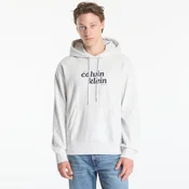 Mikina Calvin Klein Jeans Ls Premium Terry Graphic Hoodie Snowy Heather M