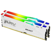 KINGSTON DIMM DDR5 32GB (2x16GB kit) 6000MTs KF560C36BWEA-32 FURY Beast RGB White EXPO