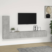 3-dijelni set TV ormarica siva betona konstruirano drvo
