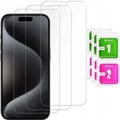 shumee 3x kaljeno steklo za zaščitno folijo za Apple iPhone 15 Pro Max 9H | 3 kosi