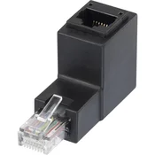 Renkforce RJ45 Omrežni adapter CAT 5e pod kotom 90° navzgor [1x RJ45 vtič - 1x RJ45 vtičnica] 0 m črne barve, Renkforce