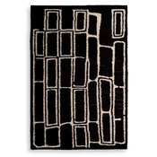 Casa Padrino luxury wool carpet black/ivory 200 x 300 cm - Handwoven living room carpet - Living room decoration accessories - Luxury furniture - Luxury interior