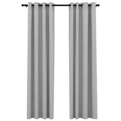 Vidaxl Zatemnitvene zavese z obročki 2 kosa sive 140x225 cm