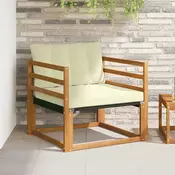Set vanjskih sofa Cvrsto drvo akacije i Textilene Prirodna