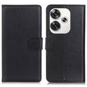 Etui Litchi za Xiaomi Poco F6 - črn
