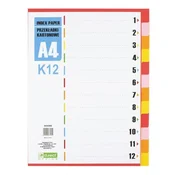Pregradni karton a4 12-delni levia kartonski 009399