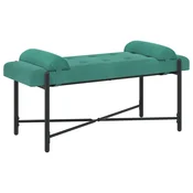 Vidaxl Klubska klop z gumbi in vzglavniki Turkizna 110 x 40 x 46 cm