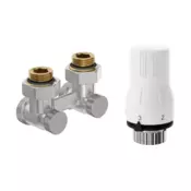 Mexen G02 termostatski komplet dvojne cevi DN50, kotni 1/2x3/4, nikel - W911-012-928-01